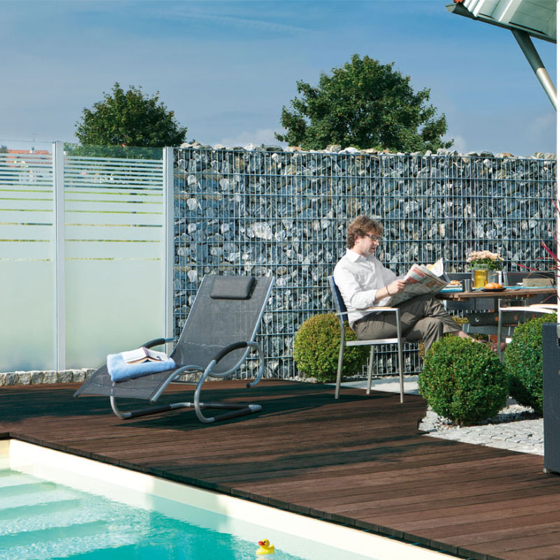 Gabionen-Pool-Terrasse