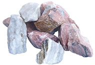 Gabionenfüllung rosé-weiss