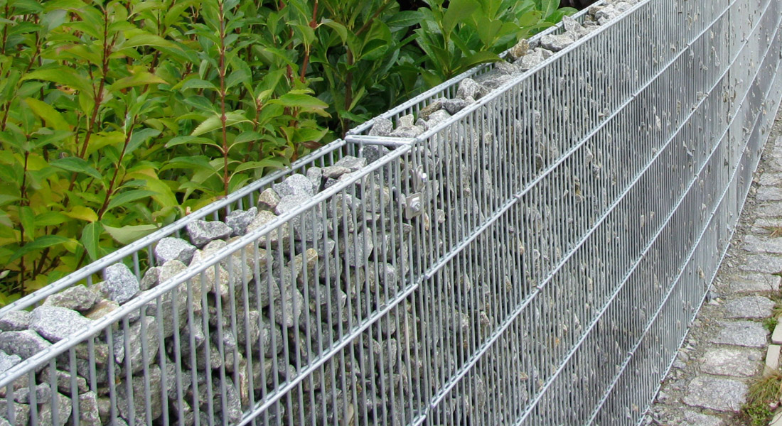 Clôture en gabion de seulement 10 cm de profondeur