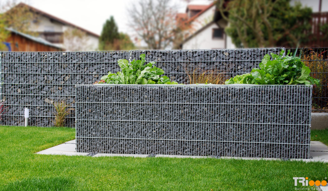 Gabionen Hochbeet im Garten Gabionen Hochbeet